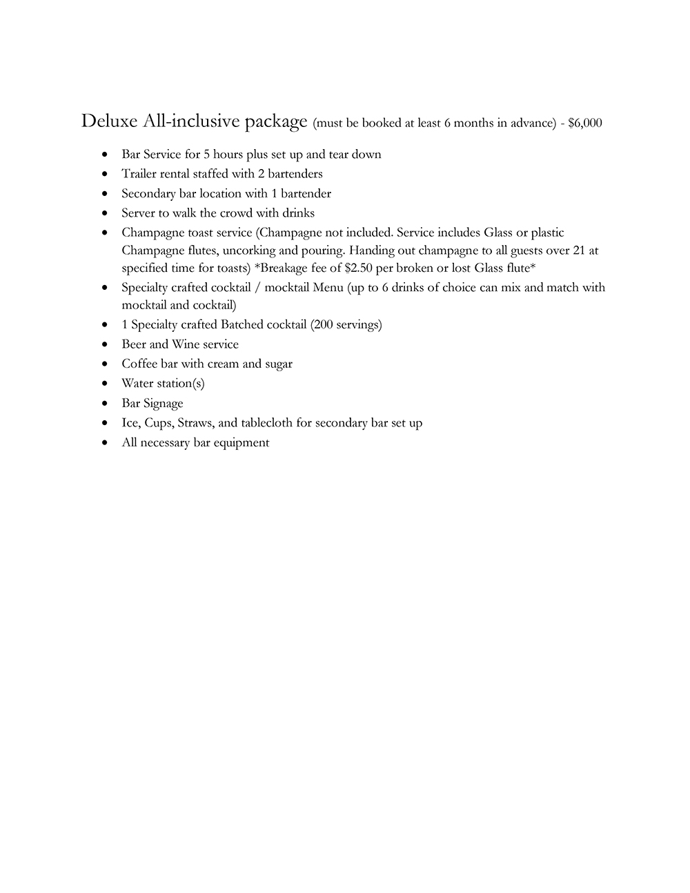 Tipsy Gypsies Mobile Bartending Pricing 2